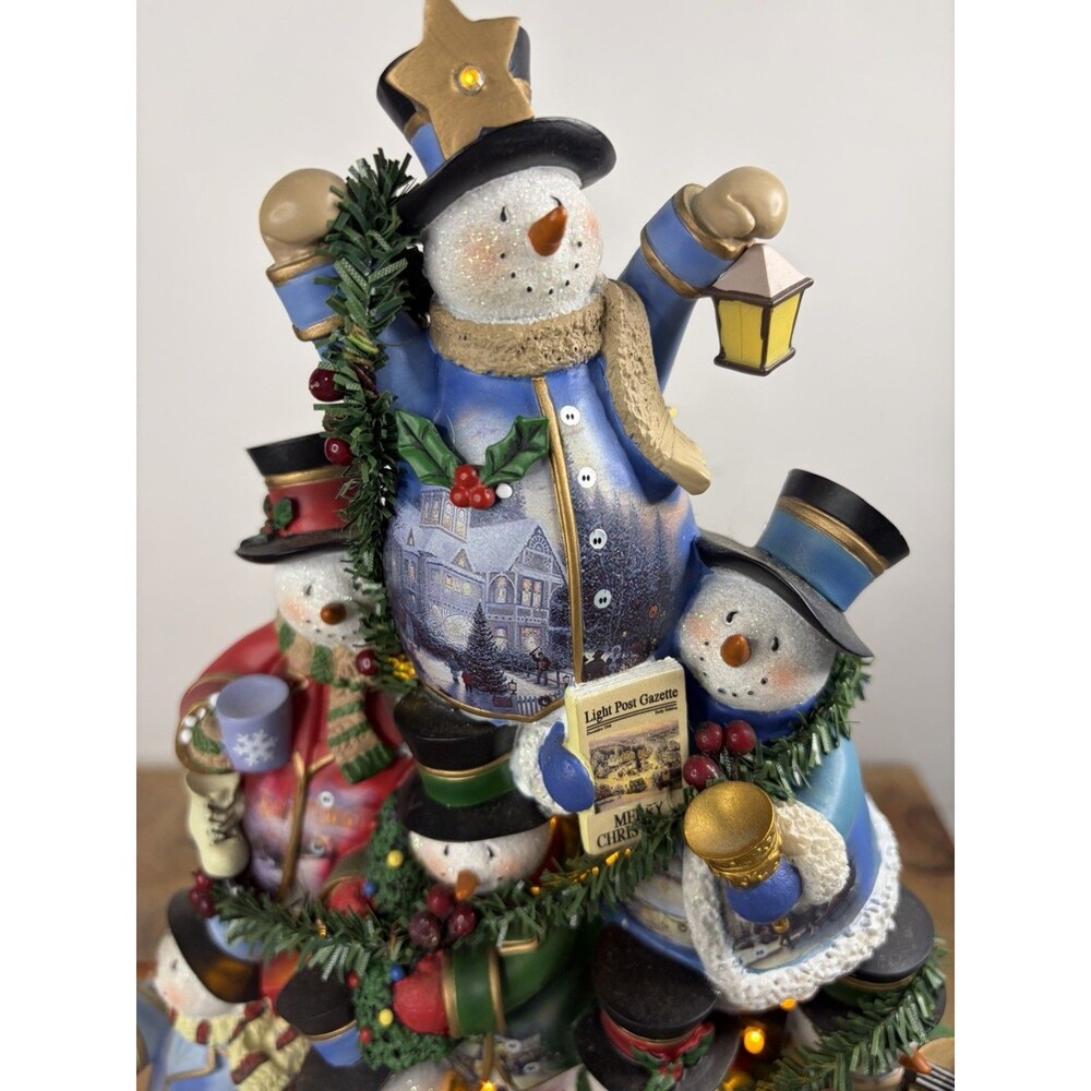 Thomas Kinkade 2009 Bradford Exchange Home For The Holiday Snowman Tree #A0796 - Picture 3 of 16